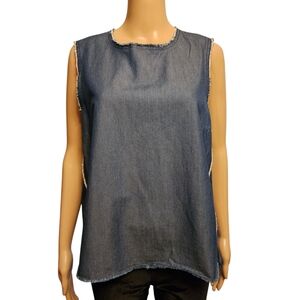 Ann Mashburn Denim Sleeveless Top Size L
